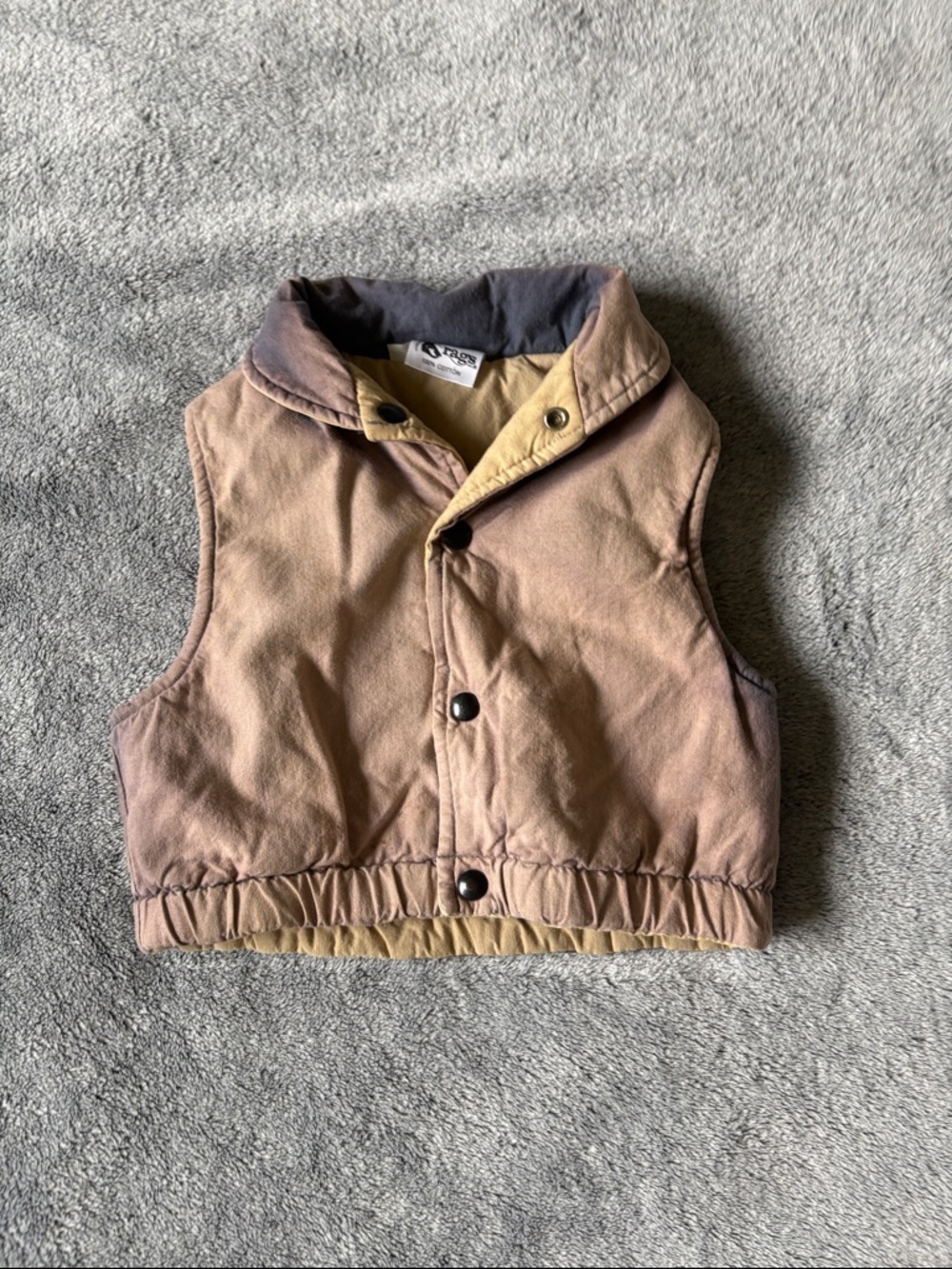 Rat Rags Kids Cotton Canvas Puffer Vest Size 2T Sun Bleached Distressed Grunge